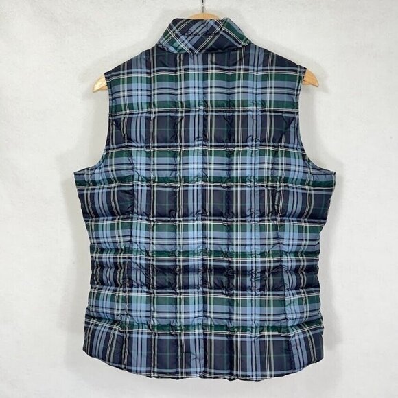 Eddie Bauer Vintage 90s Plaid Goose Down Full Zip Vest Med - Picture 2 of 5